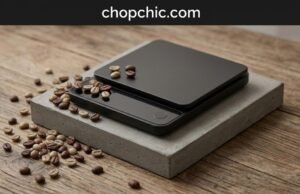 The Role of Coffee Scale Timers in Precision Brewing _A close-up of a digital coffee scale with an active built-in timer reading 1:45 alongside a weight of 210.0 grams, positioned under a Chemex brewer during a continuous manual pour.