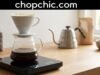Why Backlit Displays Matter in Coffee Scales Pour over brewing on a digital coffee scale with built-in timer tracking flow rate - ChopChic.com