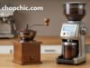Manual vs Electric Coffee Grinders: Which One Is Right for You? _A side-by-side comparison of a premium manual hand grinder being used outdoors versus a high-speed electric burr grinder on a kitchen counter, illustrating the difference between portable ritual and countertop convenience.