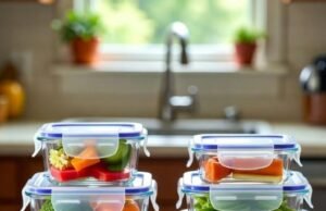 Beyond Plastic: A Complete Review of Glass vs Stainless Steel Food Storage Containers Stack of glass meal prep containers next to durable stainless steel tiffin boxes for zero waste storage comparison - ChopChic.com