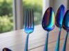 A Bold Suggestion: Rainbow Cutlery Sets That Actually Look Chic _Modern rainbow cutlery set paired with neutral dinnerware for a playful table accent - ChopChic.com