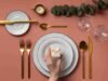 Why I’m Slightly Obsessed with the Matte Gold Stainless Steel Set Matte gold stainless steel cutlery set modern table setting - ChopChic.com