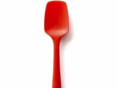 In-Depth Review of the OXO Good Grips Silicone Spatula _OXO Good Grips silicone spatula scraping cake batter from a mixing bowl - ChopChic.com