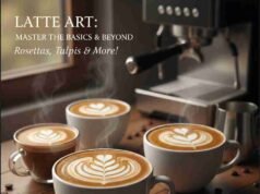 Beyond the Heart: More Easy Latte Art Patterns for Beginners _Pouring a complex rosetta latte art pattern step by step for beginners - ChopChic.com