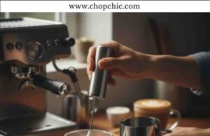 How to Steam Milk at Home Without an Espresso Machine _Using a thermometer to monitor milk temperature while steaming for lattes to prevent scalding - ChopChic.com