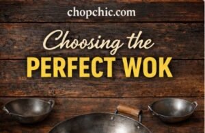 Essential Guide to Choosing the Perfect Wok: Features and Tips for Buyers _A variety of woks displayed to illustrate differences in materials (carbon steel vs. cast iron), shapes (flat vs. round bottom), and sizes for a comprehensive buying guide.