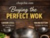 Things to Consider When Choosing a Wok: Features and Tips for Buying the Perfect Wok _A comparison of different wok materials (carbon steel vs. cast iron) and shapes (flat vs. round bottom), illustrating the ultimate buying guide for home cooks.