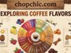 How Altitude Affects Coffee Flavor _A tiered infographic of a mountain showing coffee flavor profiles at different elevations: earthy notes at 800 meters, chocolate/nutty notes at 1,200 meters, and floral/fruity acidity at 1,800+ meters.