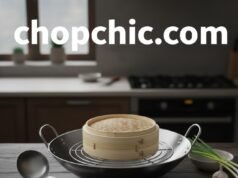 Basic Wok Accessories: Ladle, Rack, & Steamer _A stainless steel wok ladle and a stabilizing wok ring placed on a gas stove, demonstrating essential accessories for achieving Wok Hei and easier stir-frying.