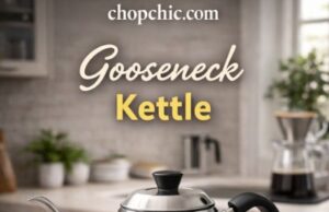 Why a Gooseneck Kettle Is a Must-Have for Manual Brewing _A close-up of a gooseneck kettle pouring a thin, controlled stream of water into a pour-over coffee dripper, illustrating the precision required for even extraction during manual brewing.