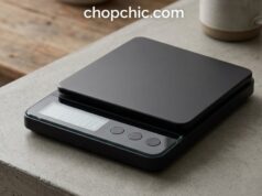 How to Use a Coffee Scale for Better Brewing Accuracy _A digital coffee scale displaying the exact weight in grams beneath a glass pour-over brewer, as a user carefully pours hot water over fresh grounds to achieve a precise brewing ratio.