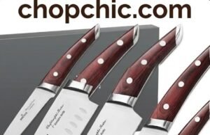 Brewin CHEFILOSOPHI Set: Balancing Elegance, Completeness, and Edge Durability _Brewin 5-piece knife set featuring ergonomic Pakkawood handles and high-carbon stainless steel blades, displayed for a durability review.