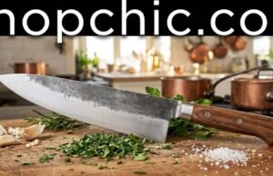 Brewin CHEFILOSOPHI Set: Balancing Elegance, Completeness, and Edge Durability Ceramic honing rod sharpening a serrated bread knife next to a meat cleaver maintenance kit - ChopChic.com