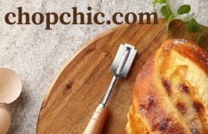 SAINT GERMAIN Bread Lame – Perfect Crust & Oven Spring _Hand-crafted wooden handle bread lame being used for precision scoring on sourdough dough to create an ear.