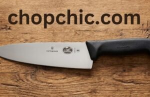 Victorinox Fibrox Pro: Why This Chef’s Knife is the Industry Standard _The Victorinox Fibrox Pro 8-inch Chef's Knife resting on a cutting board next to chopped vegetables, highlighting the textured, non-slip black handle and the stamped stainless steel blade.