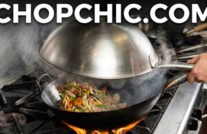 Wok Covers Stir Frying: Essential or Optional? _A wooden wok lid placed on a carbon steel wok for steaming dumplings, contrasted with an open wok for stir-frying to prevent moisture buildup.