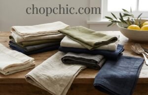 Linen & Textiles: Selecting and Caring for High-Quality Napkins & Cloths _Close-up of high-quality real linen napkins with natural texture, contrasting with slippery synthetic polyester fabrics.