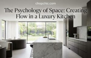 The Psychology of Space: Creating Flow in a Luxury Kitchen _Modern kitchen layout designed for intuitive movement and ergonomic flow to reduce cooking stress.
