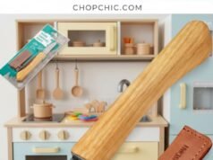 BeaverCraft C1 Kid Whittling Knife Review: Safety with a Real Steel Blade _Child using BeaverCraft C1 whittling knife with rounded safety tip on a wooden stick - ChopChic.com