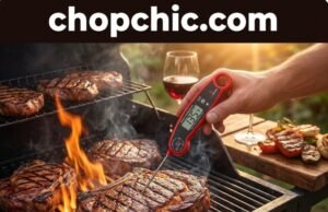 Stop Guessing: A Real Look at the Alpha Grillers Instant Read Thermometer Holding the Alpha Grillers Instant Read Thermometer with the blue backlight turned on.