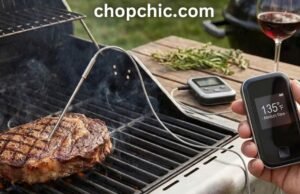 Review of Wireless Meat Thermometers: Worth the Hyping? Wireless meat thermometer probe inserted into a roast inside an oven, monitoring internal temperature without opening the door.