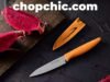 VITUER 4-Piece Paring Knife Set Review: The Truth About Budget Blades _VITUER 4-Piece Paring Knife Set blades made of 3Cr13MoV steel, being inspected for rust spots and sharpness.