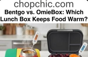 Bentgo vs. OmieBox: Which Lunch Box Keeps Food Warm Better? _Side-by-side comparison of a Bentgo lunch box and an OmieBox filled with chicken nuggets, testing thermal retention and hot vs. cold performance.