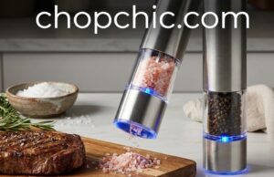 Are Electric Salt Grinders Actually Useful or Just Another Kitchen Gimmick? _A side-by-side comparison of a gravity-operated electric salt grinder and a traditional manual pepper mill, illustrating the difference in one-handed usage versus two-handed twisting mechanisms.