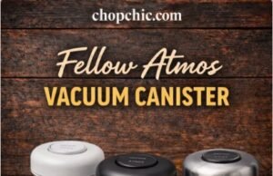 Is the Fellow Atmos Vacuum Canister Worth the Hype? (Real World Review) _A Fellow Atmos vacuum coffee canister filled with roasted beans, displaying the vacuum indicator ring on the lid to demonstrate seal integrity and freshness preservation.