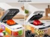 Fullstar vs. Mueller: Which Vegetable Chopper Lasts Longer? _Side-by-side durability test of Fullstar vs. Mueller vegetable choppers attempting to cut a raw sweet potato, analyzing blade strength and plastic engineering.