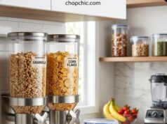 Stale Cereal? The Best Airtight Cereal Dispensers and Containers A side-by-side display of three distinct clear plastic airtight storage containers a massive bulk cereal dispenser, a slim modular bin, and a compact cracker container all featuring silicone-sealed locking lids, placed on a kitchen counter next to a discarded, open cardboard cereal box.