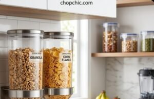 Stale Cereal? The Best Airtight Cereal Dispensers and Containers A side-by-side display of three distinct clear plastic airtight storage containers a massive bulk cereal dispenser, a slim modular bin, and a compact cracker container all featuring silicone-sealed locking lids, placed on a kitchen counter next to a discarded, open cardboard cereal box.