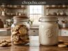 Glass vs Ceramic Cookie Jars: Which One Keeps Cookies Fresh? _A side-by-side visual comparison on a sunlit kitchen counter featuring a clear glass wide-mouth cookie jar with a silicone-sealed lid next to a heavy, opaque glazed ceramic jar, highlighting the difference in light exposure and material density.