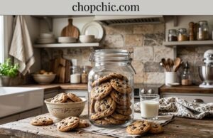 Glass Cookie Jars: What to Look For Before You Buy _A clear glass cookie jar featuring a wide-mouth opening, filled with fresh chocolate chip cookies, with a thick silicone gasket visible on the removed lid resting beside it on a kitchen counter.