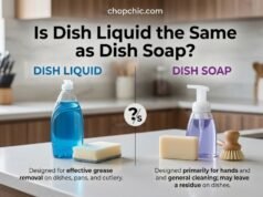 Is Dish Liquid the Same as Dish Soap? The Chemistry of Kitchen Cleanup A side-by-side comparison at a kitchen sink displaying a rustic block of traditional, saponified dish soap next to a clear plastic bottle of vibrant synthetic dish liquid, with a running faucet in the background to emphasize their interaction with water.