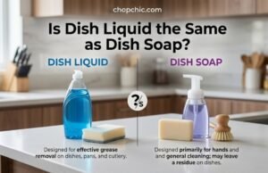 Is Dish Liquid the Same as Dish Soap? The Chemistry of Kitchen Cleanup A side-by-side comparison at a kitchen sink displaying a rustic block of traditional, saponified dish soap next to a clear plastic bottle of vibrant synthetic dish liquid, with a running faucet in the background to emphasize their interaction with water.