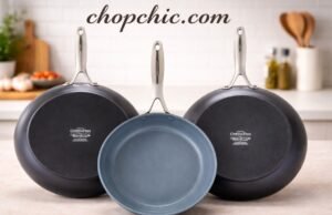 GreenPan Valencia Pro Review: The Pioneer of Safe Ceramic Cookware A comprehensive set of GreenPan Valencia Pro cookware arranged on a modern induction stovetop, specifically highlighting its dark hard-anodized aluminum exterior, durable glass lids, and the smooth, diamond-infused ceramic non-stick interior.