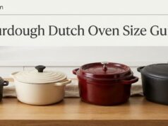Sourdough Dutch Oven Size Guide: 5 Qt vs 7 Qt A scored artisan sourdough batard resting inside an oval cast iron Dutch oven, demonstrating the precise spatial clearance required between the expanding dough and the heavy lid to prevent a scorched crust.