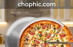 YeKuKing Stainless Steel Pizza Pan Review: Safety Meets Daily Convenience A detailed close-up photograph in a modern kitchen, focusing on a gleaming YeKuKing 18/8 Stainless Steel Pizza Pan holding a freshly baked, artisanal margherita pizza with a blistered crust, resting on a rustic wooden countertop near an oven. A small diagram points to the pan's surface, indicating 'Non-Reactive 18/8 Stainless Steel (PFOA/PTFE Free).' The image aesthetic is clean and high-end, with a website watermark overlayed at the very top center.